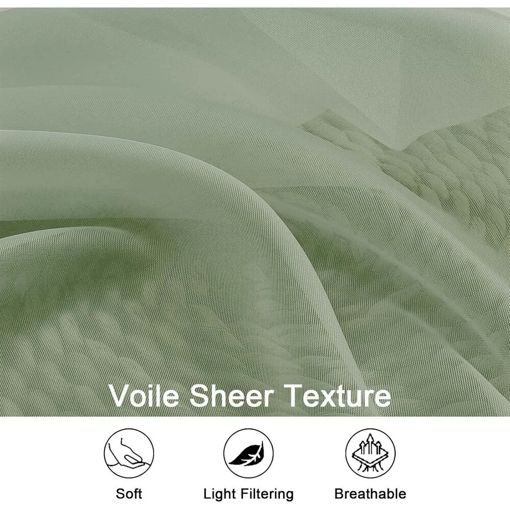 OWENIE Sheer Window Curtain Panels 2 Pack 84